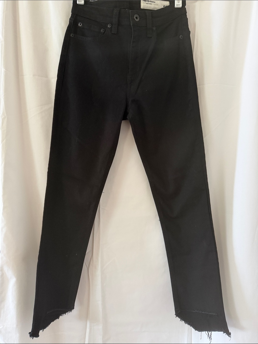 Rag&bon Black High-Rise Straight Jeans